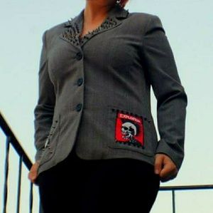 Size Large Dark Grey Punk Blazer